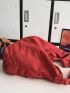 Oversized Red Hobo Bag Casual Adjustable Strap Canvas