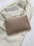 Fashion Envelope Bag Crocodile Embossed Flap Polyester
