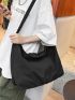 Black Hobo Bag Oversized Casual Zipper