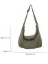 Black Hobo Bag Oversized Casual Zipper