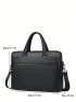 Genuine Leather Classic Briefcase Large Capacity Black