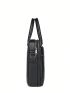 Genuine Leather Classic Briefcase Large Capacity Black
