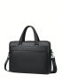 Genuine Leather Classic Briefcase Large Capacity Black