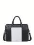Genuine Leather Classic Briefcase Large Capacity Black