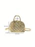 Metallic Geometric Embossed Dome Bag Funky