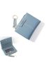 Letter Graphic Small Wallet Litchi Embossed Bifold PU Fashionable With Keyring