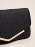 Small Flap Envelope Bag Glamorous Metal Decor Chain Glitter