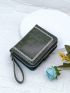 Embroidered Detail Small Wallet With Zipper