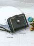 Embroidered Detail Small Wallet With Zipper