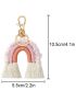 Bohemia Plush Rainbow Keychain Tassel Weave Key Chain Keyring Bag Charm
