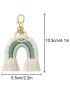 Bohemia Plush Rainbow Keychain Tassel Weave Key Chain Keyring Bag Charm