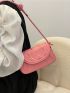 Pink Fashionable Flap Square Bag