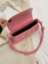Pink Fashionable Flap Square Bag