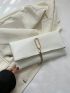 White Tassel Decorated Envelope Clutch Bag