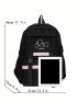 Cartoon Graphic Classic Backpack Release Buckle Decor Preppy