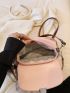 Medium Square Bag Ruched Detail Pink Fashionable For Daily