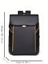 Two Tone Flap Backpack With Zipper Unisex