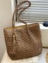 Khaki Tassel Decorated Woven Grass Bag Suitable for Vacation