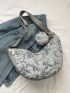 Colorblock Blue Hobo Bag With Coin Purse