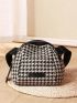 Medium Fanny Pack Houndstooth Pattern Adjustable Strap For Daily