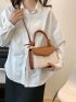 Color Block Fashionable PU Square Bag with Top Single Handle, Suitable for Daily Use