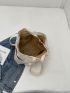 Small Shopper Bag Multi-Pocket Minimalist Beige