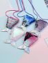 1pc Mermaid Tail Coin Purse, Mermaid Tail Sequin Crossbody Coin Wallet Bag For Kids Little Girl