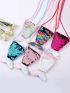 1pc Mermaid Tail Coin Purse, Mermaid Tail Sequin Crossbody Coin Wallet Bag For Kids Little Girl