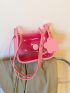 Mini Clear Contrast Binding Square Bag Pink PVC With Bag Charm