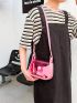 Mini Clear Contrast Binding Square Bag Pink PVC With Bag Charm