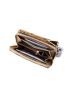 Leaf Pattern Phone Wallet Chain Strap Phone Wallet With Kiss Lock & Zipper Pu