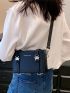 Mini Letter Graphic Buckle Decor Box Bag Black Fashionable