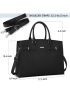 Laptop Bag for Women 15.6 Inch Waterproof Leather Tote Bag Lightweight Business Office Work Bag Large Capacity Professional Briefcase Computer Tote Bag Fashion Handbag Shoulder Bag Black