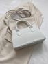 Women's Crocodile Print PU Crossbody Handbag, Minimalist Satchel Bag