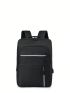 Men Classic Backpack Medium Zipper Black