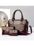 3pcs Bag Set, Women's Handbag & Crossbody Bag With Clutch Purse & Card Holder Bright Pu