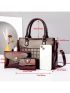 3pcs Bag Set, Women's Handbag & Crossbody Bag With Clutch Purse & Card Holder Bright Pu