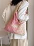 Medium Crochet Bag Colorblock Hollow Out