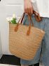 Minimalist Straw Bag Large Capacity Double Handle Vacation