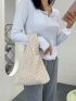 Minimalist Women's Single Shoulder Bag Tote Bag Crochet Bag, Women's Simple Woven Tote Bag