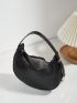 Minimalist Hobo Bag Small Zipper Black Elegant