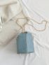 Mini Cartoon Embossed Bucket Bag Drawstring Design Chain Strap