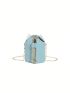Mini Cartoon Embossed Bucket Bag Drawstring Design Chain Strap