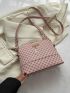Geometric Pattern Fashionable Shell Bag With Adjustable Shoulder Strap, Suitable for Commuting