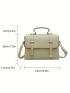 Green Flap Square Bag Fashionable Top Handle PU