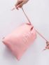 7pcs Slogan Graphic Travel Storage Bag Pink Zipper Polyester