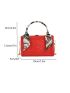 Mini Box Bag Chevron Twilly Scarf Decor PU Fashionable Pink