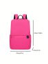 Letter Graphic Classic Backpack Small Zipper Neon Pink Funky