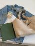 Letter Patch Decor Shoulder Tote Bag