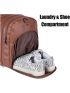 Duffel Backpack with Shoe Pouch, Waterproof Sports Duffel Bags Gym Bag Backpack Overnight Bag Carry on Bag Weekender Bag for Men Women-Brown